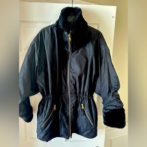 Andrew Marc New York Reversible Quilted Coat Jacket with Faux Fur